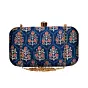 Woman Blue Floral Printed Clutch