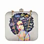Quirky Hairstyle Woman Printed Clutch