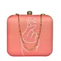 Women Coral Heart Printed Clutch