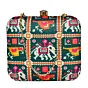 Woman Green Fabric Clutch