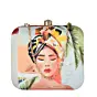 Dreamy Woman Portrait Printed Clutch