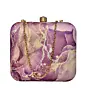 Women Burgundy Resin Printed Clutch