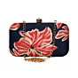 Woman Red Flower Printed Clutch