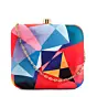 Women Multicolored Pattern Printed Clutch