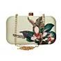 Woman Green Leaf Printed Clutch