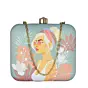 Women White Hair Woman Printed Clutch