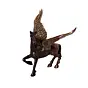 Brown and Black Brass Antique Finish Flying Angel Horse Showpiece Animal Figurines