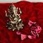 Antique Finish Brass Lord Ganesha Idol On Lotus Flower