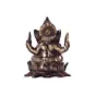 Antique Finish Brass Lord Ganesha Idol On Lotus Flower