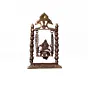 Gold Brass Lord Ganesha on Peacock Swing (Jhoola)
