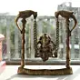 Gold Brass Lord Ganesha on parrot Swing (Jhoola)