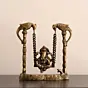Gold Brass Lord Ganesha on parrot Swing (Jhoola)