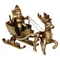 Gold Brass Ganesha Enjoying Ride With Deer Cart Decorative Showpiece