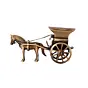 Golden Brass Horse Cart Showpiece