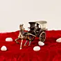 Brown Brass Horse Carriage Showpiece