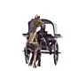 Brown Brass Horse Carriage Showpiece