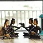Black and Golden Brass Decorative Musicians Showpiece Set of 4