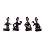 Black and Golden Brass Decorative Musicians Showpiece Set of 4