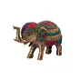Stone Studded Brass Elephant Statue Animal Figurines