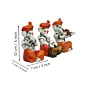 Orange Set of 3 Ganesha Idols Playing Violin, Tabla and Flute Musical Instruments