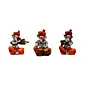 Orange Set of 3 Ganesha Idols Playing Violin, Tabla and Flute Musical Instruments
