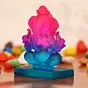 Pink and Blue Transparent Double Sided Crystal Lord Ganesha Idol For Home, Office and Car Dashboard