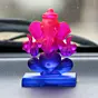 Pink and Blue Transparent Double Sided Crystal Lord Ganesha Idol For Home, Office and Car Dashboard