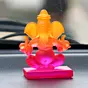 Pink and Orange Double Sided Crystal Car Ganesha Showpiece
