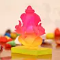 Pink and Orange Double Sided Crystal Car Ganesha Showpiece