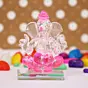 Crystal Lord Ganesha Idol For Home And Car Dashboard