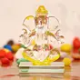 Yellow Transparent Double Sided Crystal Ganesha Idol For Home, Office and Car Dashboard