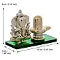 Green Lord Ganesha with Shivling Crystal Statue for Home and Car Dashboard