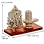 Orange Lord Ganesha with Shivling Crystal Statue for Home and Car Dashboard