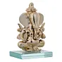 Golden Lord Ganesha Crystal Statue for Home and Car Dashboard