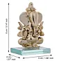 Golden Lord Ganesha Crystal Statue for Home and Car Dashboard