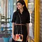 Women Orange Colour Shy Woman Portrait Clutch