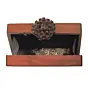 Woman Wine Sequins Embroidery Wooden Clutch