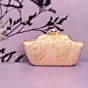 Women Peach Leaf Embroidered Clutch