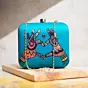 Women Blue Heart Printed Clutch