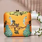 Women Elegant Peacock Printed Clutch
