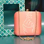 Women Coral Heart Printed Clutch