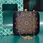 Women Golden Mandala Print Clutch