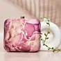 Women Burgundy Resin Printed Clutch