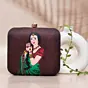 Women Green Saree Women Printed Clutch