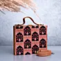 Women Mughal Motif Printed Suitcase Style Clutch