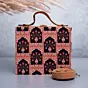 Women Mughal Motif Printed Suitcase Style Clutch