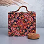 Women Paisley Printed Suitcase Style Clutch