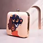 Women Beautifull Brown Girl with Pastel Butterfly Printed Clutch