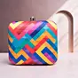 Women Multicolor Geometric Pattern Clutch