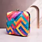 Women Multicolor Geometric Pattern Clutch